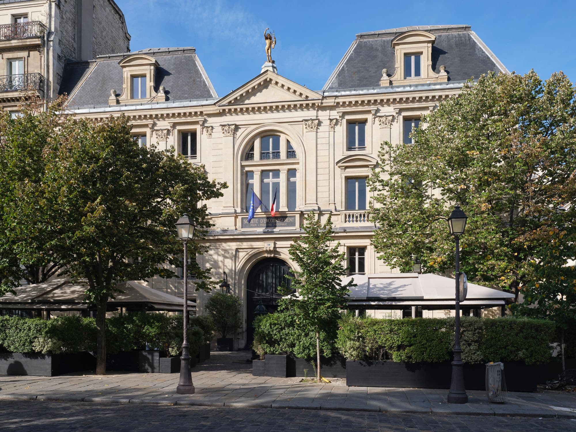 The façade of the Hôtel de l'Industrie on place Saint-Germain-des-Prés, Paris