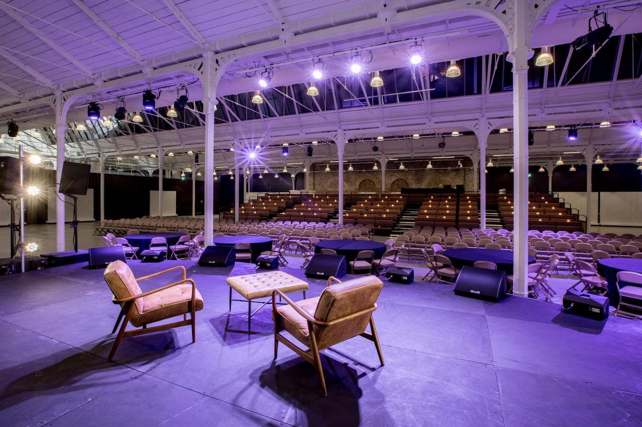 The Great Hall at Woolwich Works, set for a conference